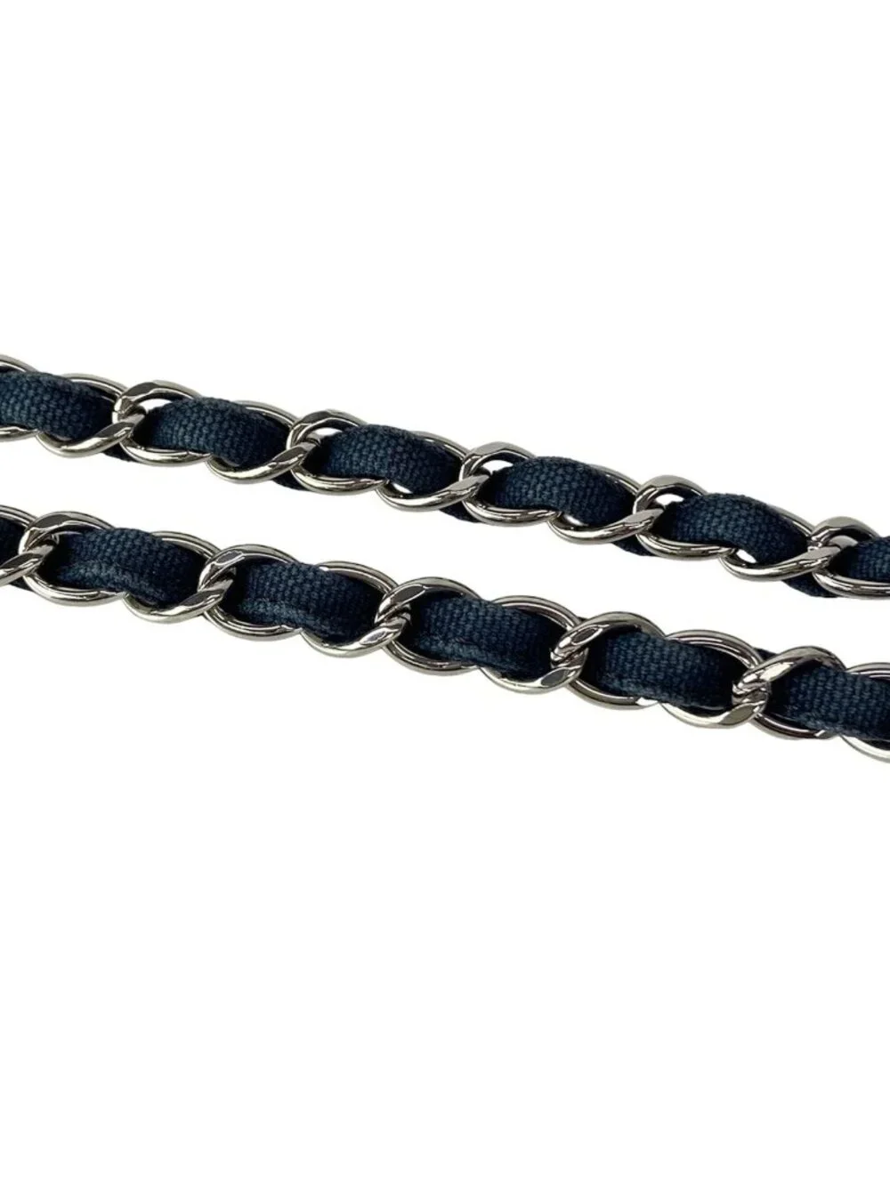 Chanel Shoulder Bag Single Flap Quilted Navy Chain Silver Cruise Line